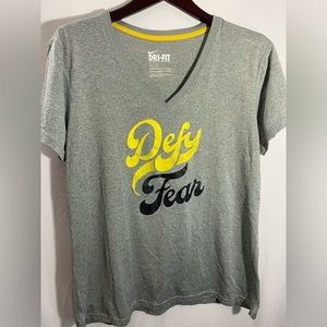 Nike Defy Fear Gray & Yellow Dri-Fit Shirt Size XL